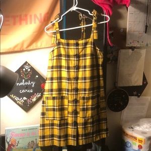 Lazy Oaf Yellow Plaid Dress
